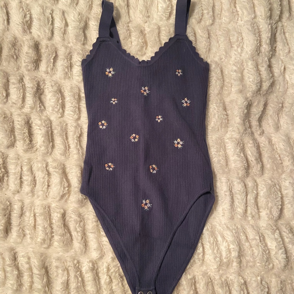 Purple floral bodysuit